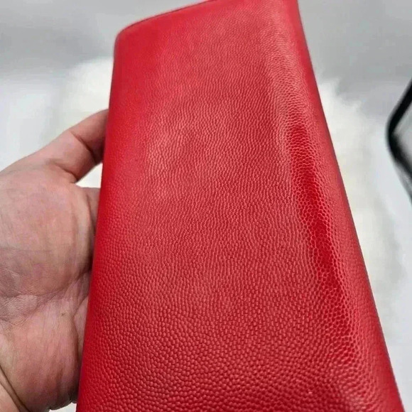 Dior Textured Red Grained Leather Wallet-on-Chain - Picture 9 of 16